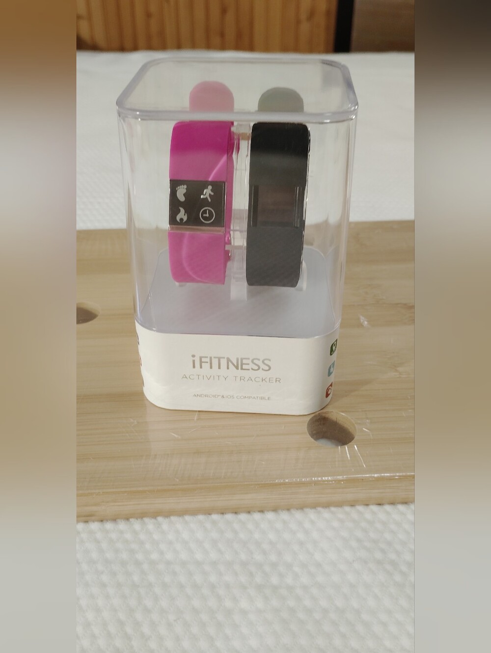 iFITNESS Activity Tracker Smart Watch - New with 2 Interchangeable Bands Pink/Bl